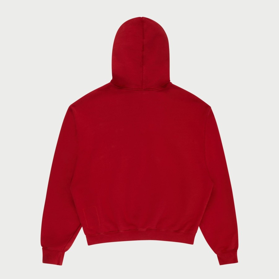 Hot Cherry LA Sudadera Con Capucha Outdoorsman Henley (Rojo)