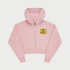 Best Cherry LA Sudadera Con Capucha Recortada Con Cremallera Para Mujer (Rosa)