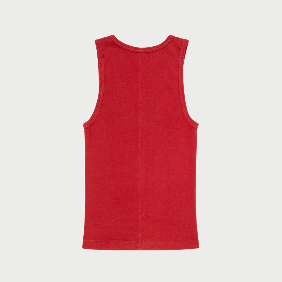 Online Cherry LA Camiseta Sin Mangas Ranch Wear (Rojo Vintage)