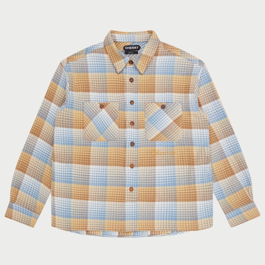 New Cherry LA Sobrecamisa De Cuadros (Beige)