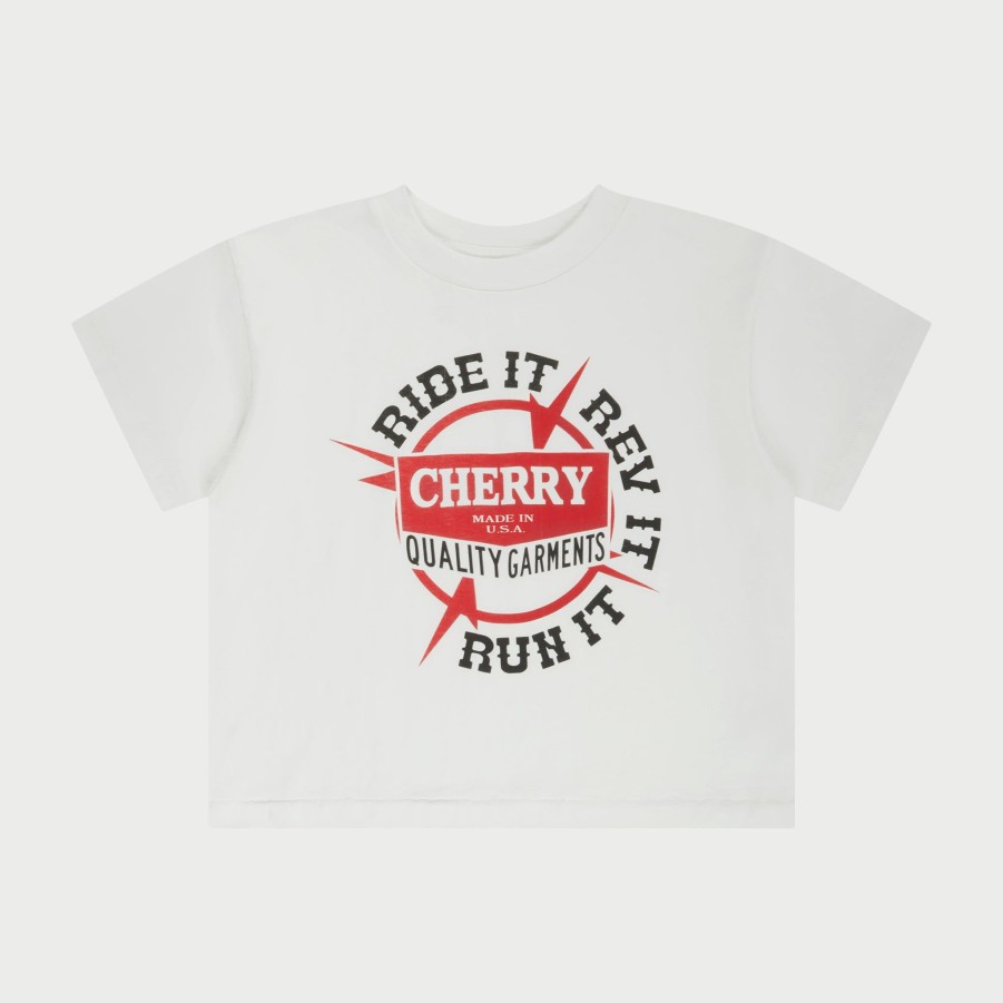 Best Cherry LA Camiseta Para Bebe Ride It, Rev It Boxy (Blanco)