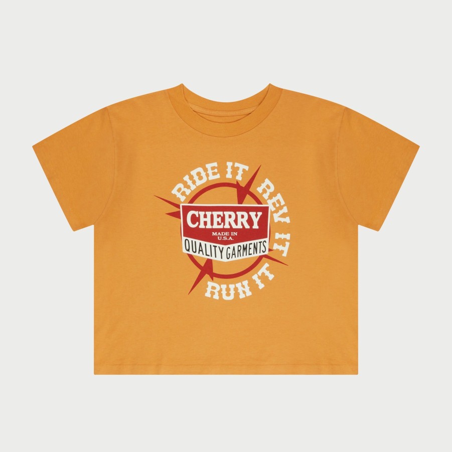 Clearance Cherry LA Camiseta Para Bebe Ride It, Rev It Boxy (Naranja)