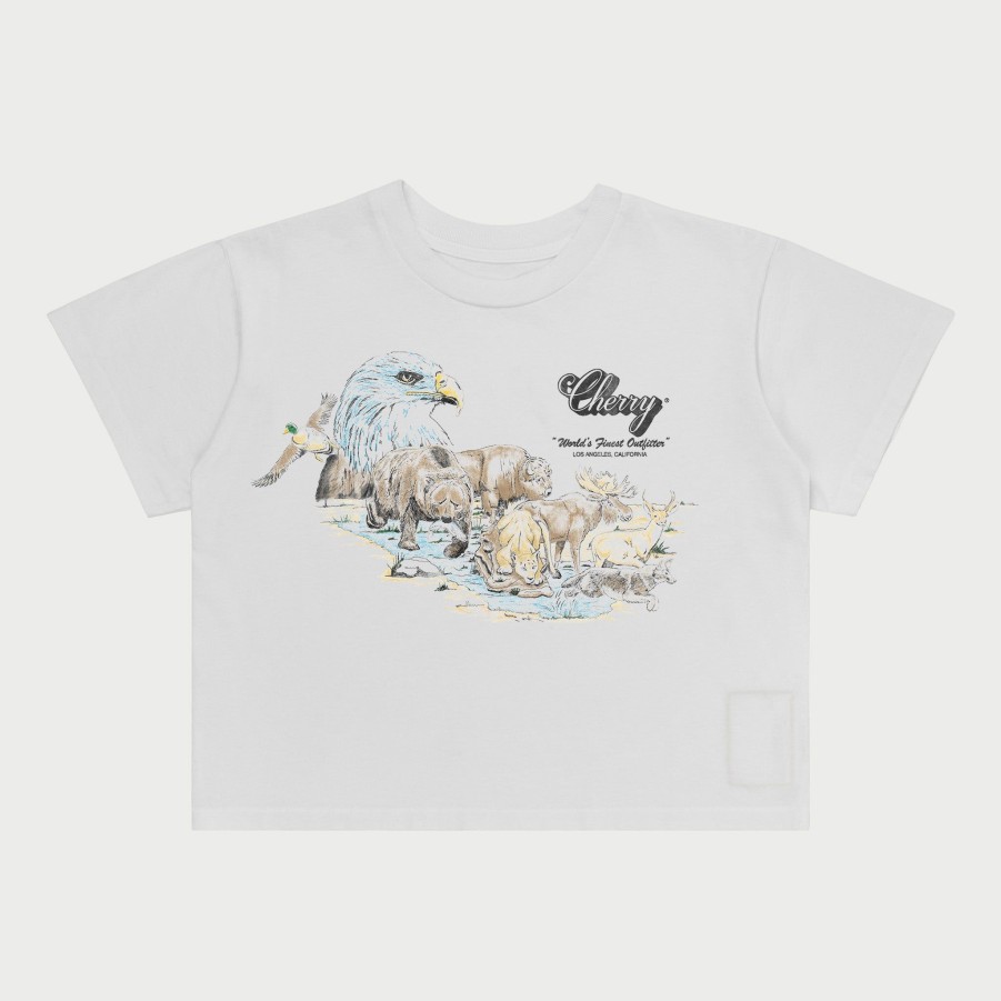 Hot Cherry LA Camiseta Para Bebe Wilderness Boxy (Blanco)