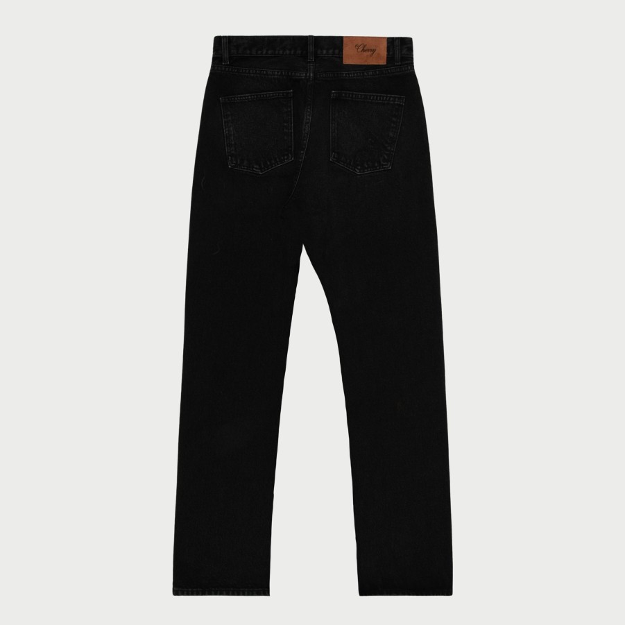 Clearance Cherry LA Denim De Pierna Recta Con 5 Bolsillos (Negro)