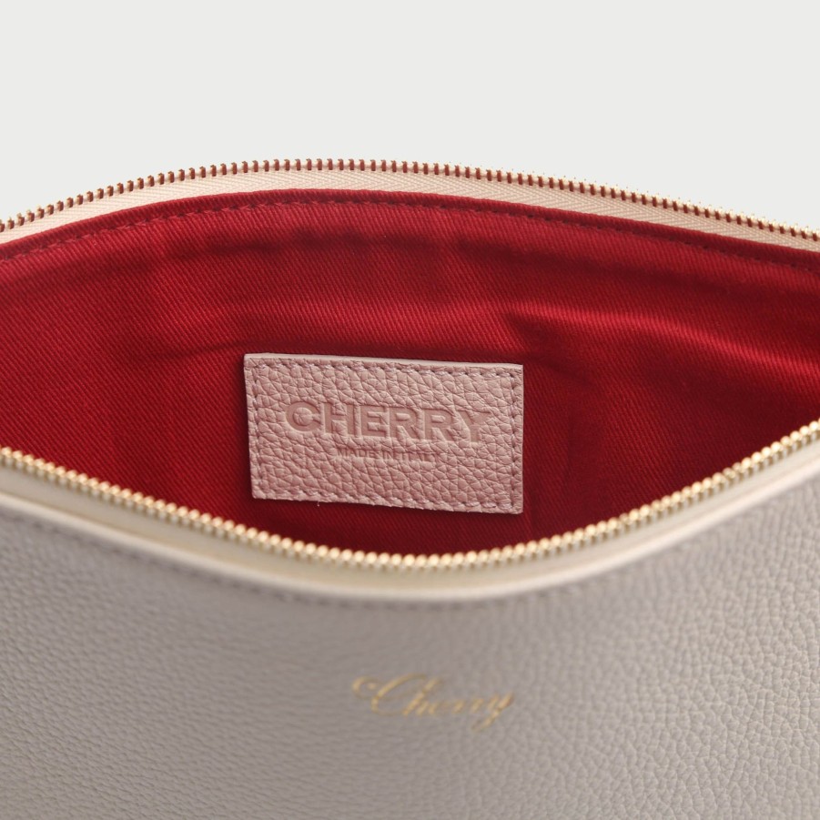 Wholesale Cherry LA Bolsa De Cuero (Crema)