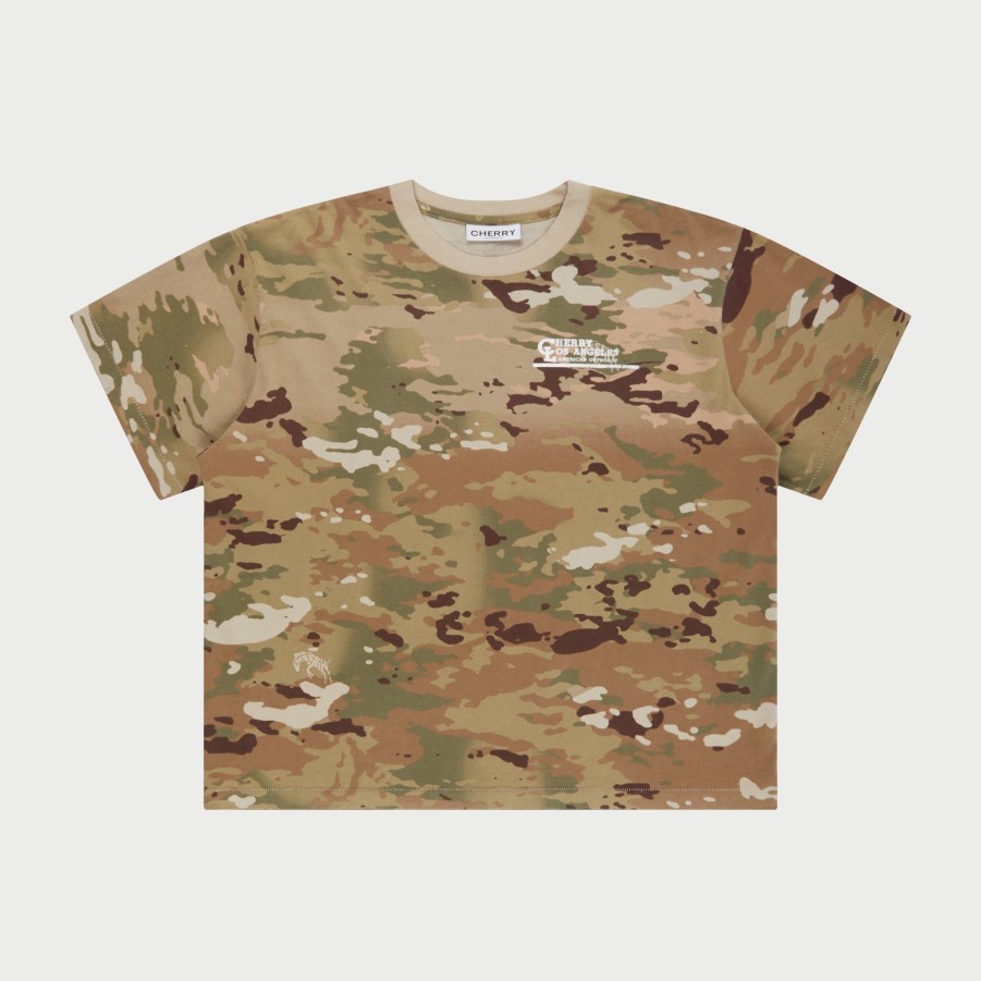 Best Cherry LA Camiseta Tipo Boxy American Outdoorsman (Camuflaje)