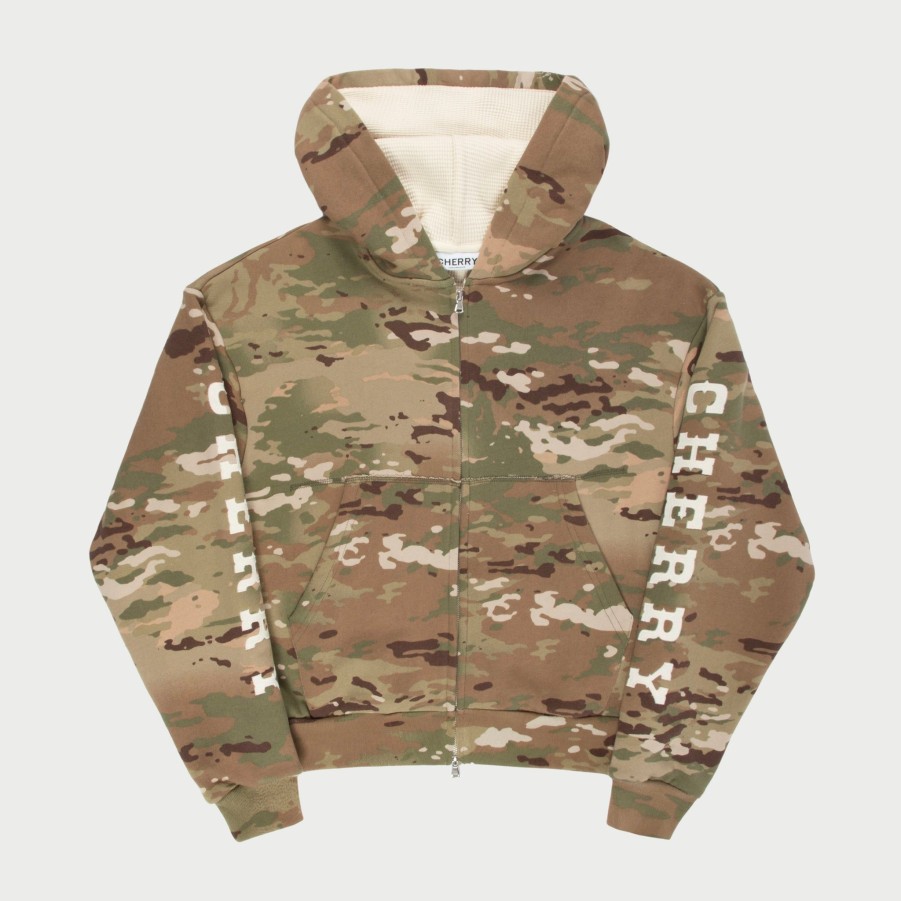 Clearance Cherry LA Sudadera Con Capucha Termica Con Cremallera (Camuflaje)